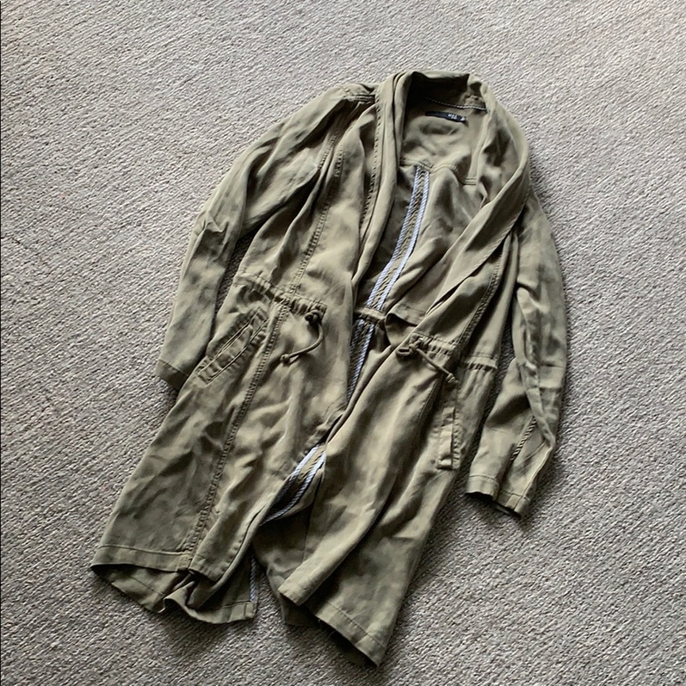 Super soft olive green drapey jacket
